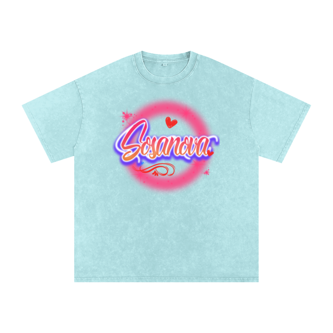 Acid Wash Graffiti Logo Oversize T-Shirt