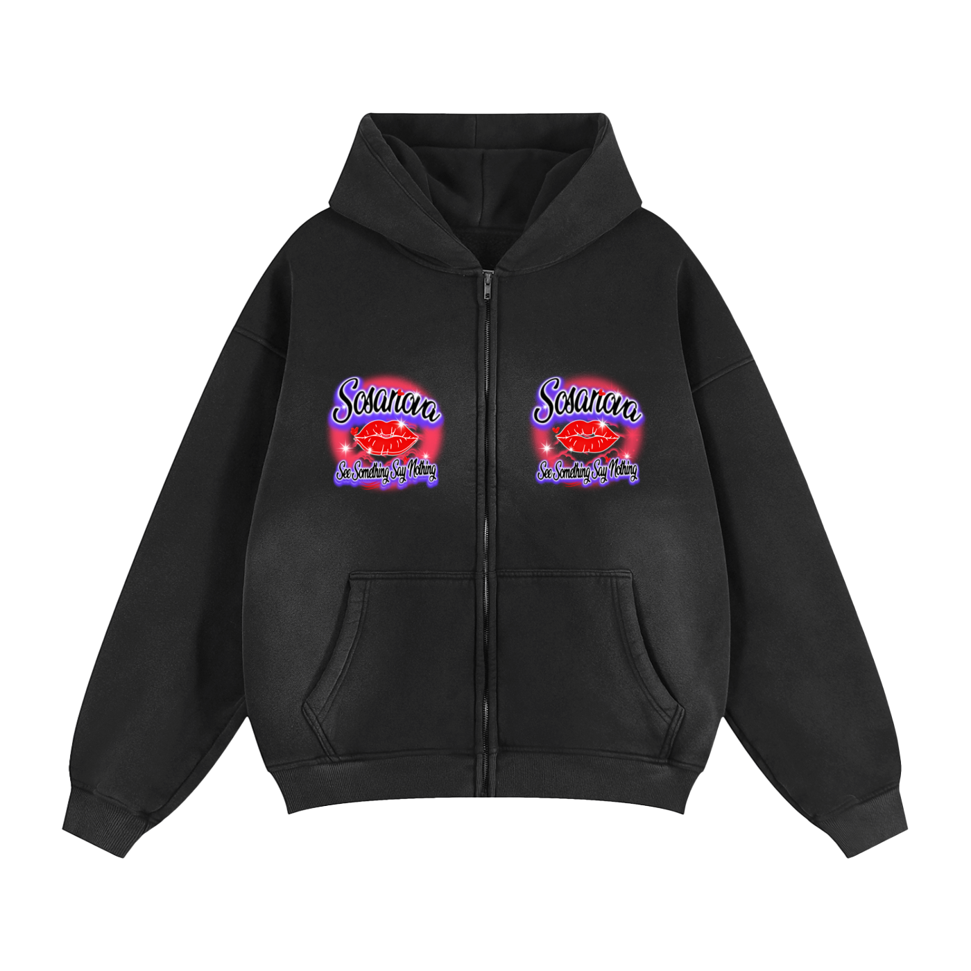 See Something Say nothing Two-way ZipperHoodie